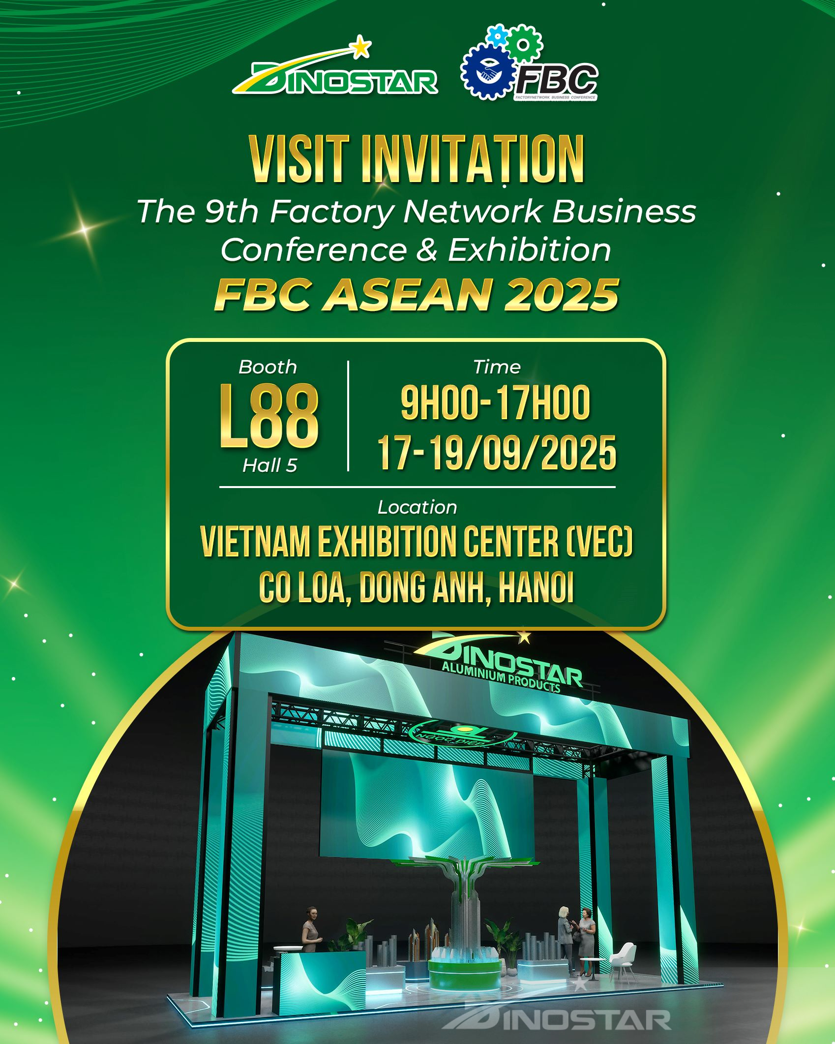 THƯ MỜI THAM QUAN GIAN HÀNG NHÔM DINOSTAR TẠI FBC ASEAN 2025