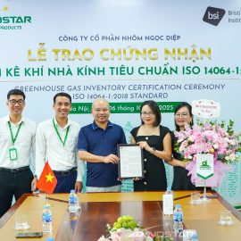Nhôm Dinostar chính thức nhận Chứng nhận kiểm kê khí nhà kính theo tiêu chuẩn ISO 14064-1:2018 từ BSI