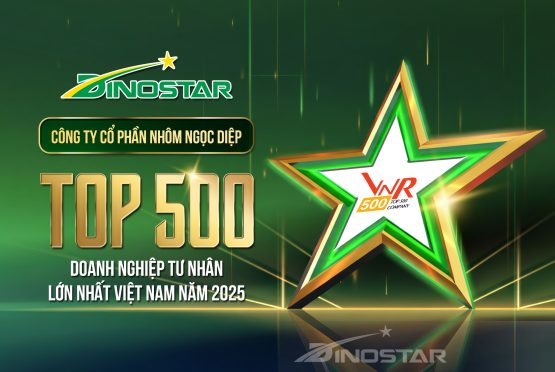 Nhôm DINOSTAR bứt tốc toàn diện – Thăng 43 hạng trong Top 500 doanh nghiệp tư nhân lớn nhất Việt Nam 2025